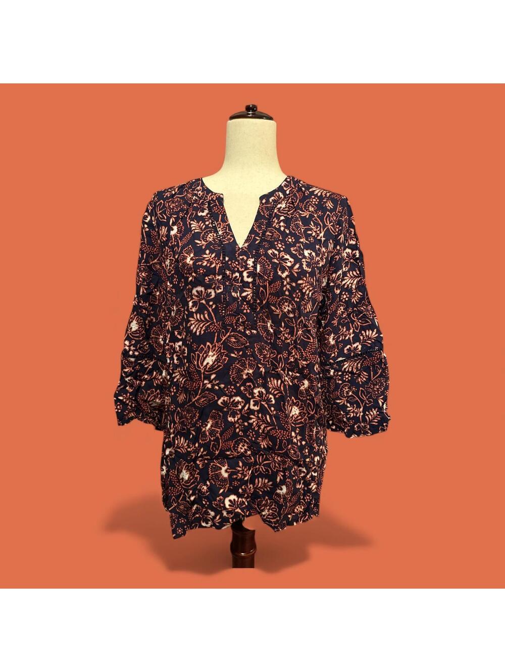 Gloria Vanderbilt Women’s Floral Print Tunic Top V-Neck